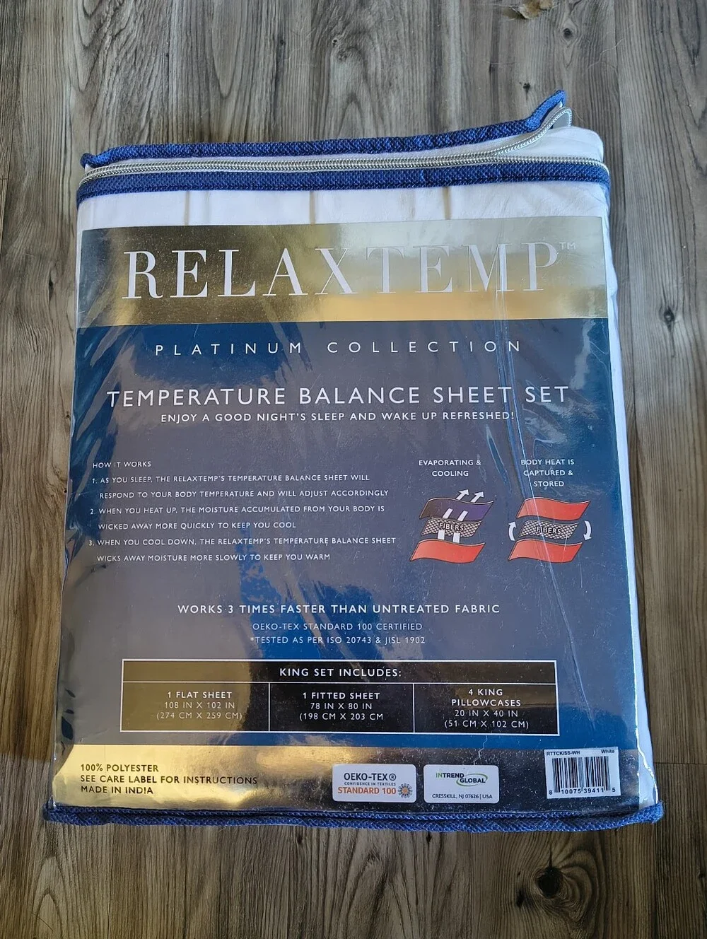 Relaxtemp Super Soft 6-Piece King Sheet Set Temperature Balancing - White